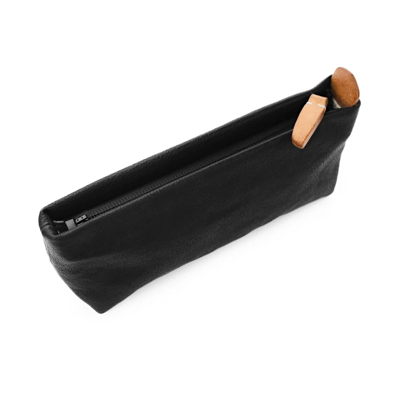 Leather Travel Watch Pouch with Zipper and Storage Compartments