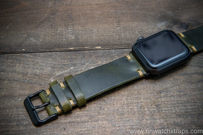 Apple Watch 10, 11 artisan leather watch band. Badalassi Wax Italian leather.