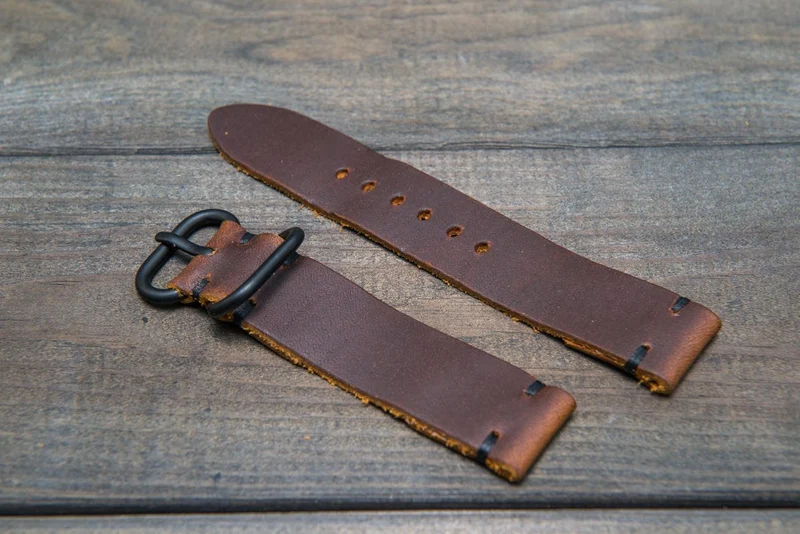 Vandyke leather watch strap, handmade in Finland - 15-26 mm