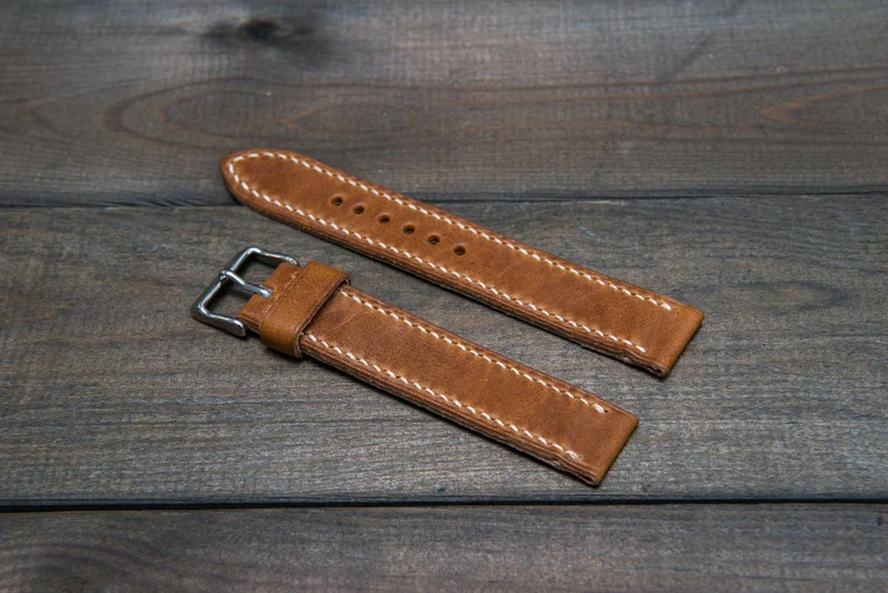 Buttero leather watch strap (English Saddle), handmade in Finland - 16mm, 17 mm, 18mm, 19 mm, 20mm, 21mm, 22mm, 23 mm, 24mm, 25 mm, 26 mm.