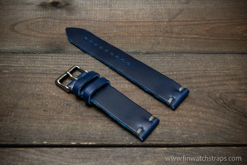 Leather watch strap, Horween Deep Sea Cavalier. Handmade in Finland.