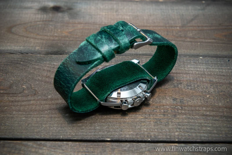 One-piece military watch band, watch strap Emerald Green