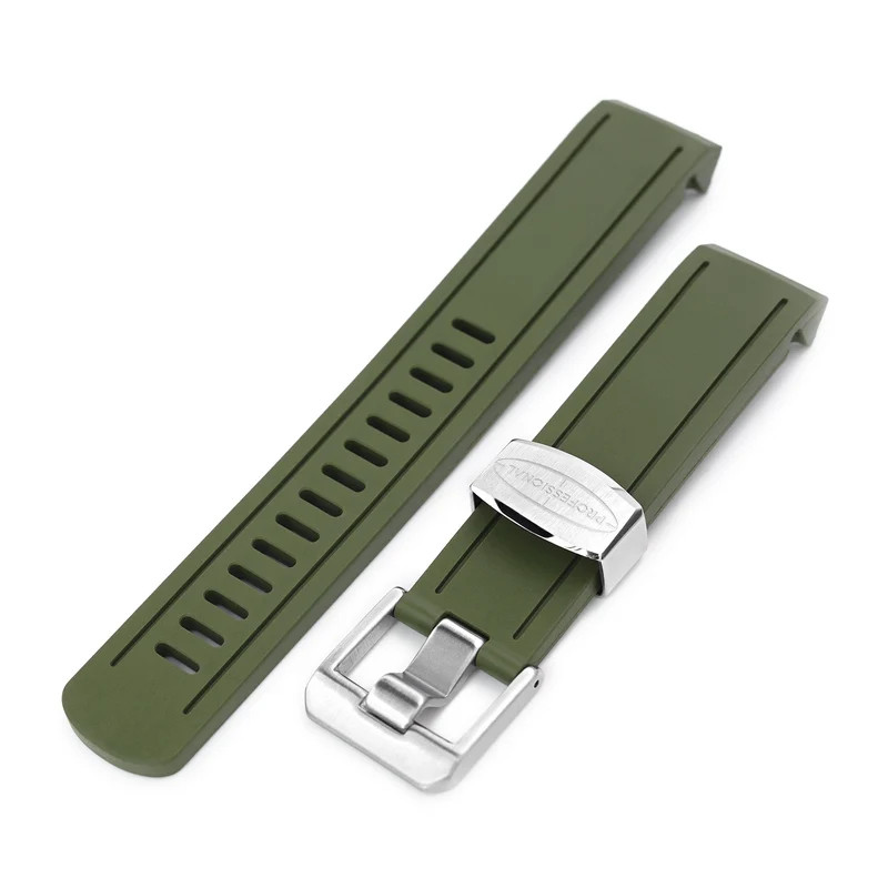 Crafter Blue 20mm Military Green Rubber Strap for Seiko Sumo SPB103 SBDC031 SBDC001