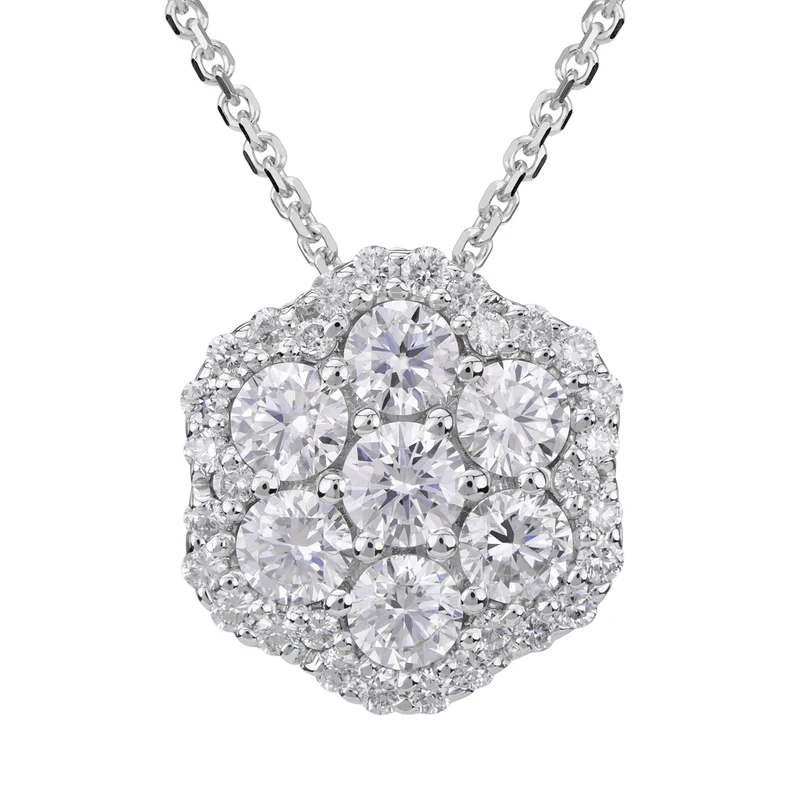 Golay collana fiori diamanti e contorno PPV007TDI-21188110012