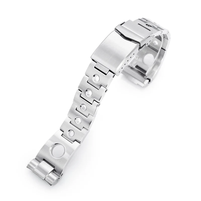 22mm Rollball Watch Band for Seiko New Turtles SRP777 SRP775 SRPA21 (PADI), Stainless Steel - Brushed, V Diver Clasp