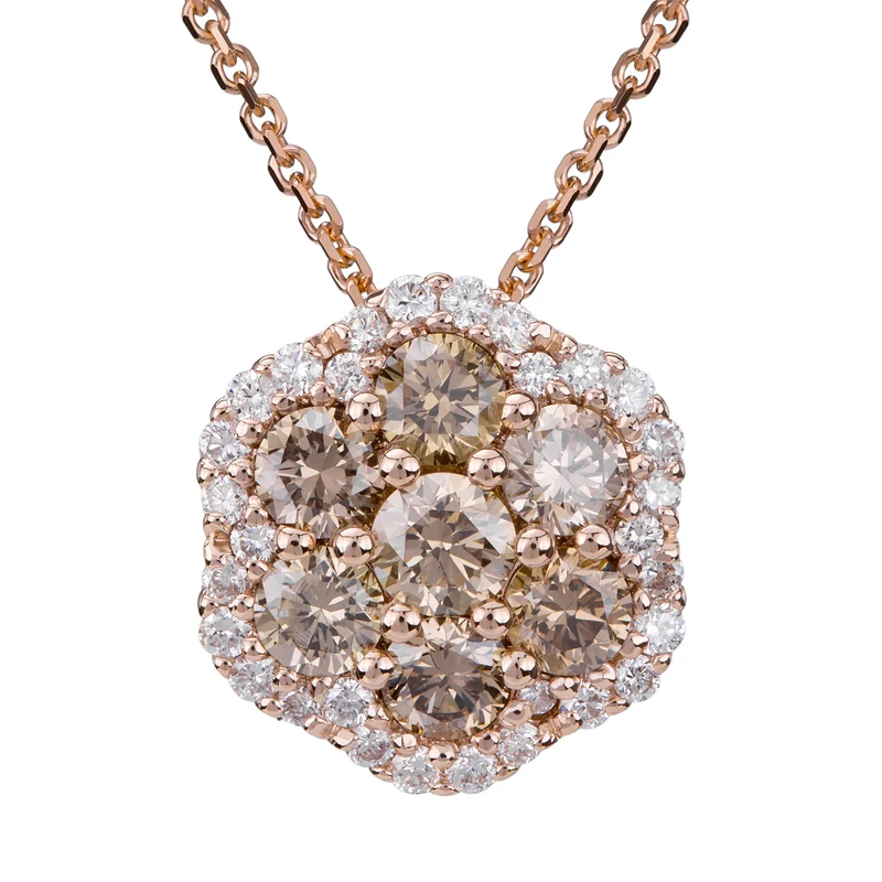 Golay collana fiore diamanti brown e contorno d. bianchi PPV007DIBW-21056000025