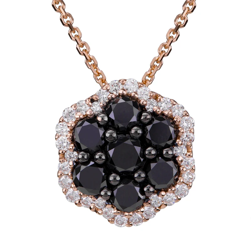 Golay collana fiore diamanti black e contorno d. bianchi PPV007DIBK-18075110033