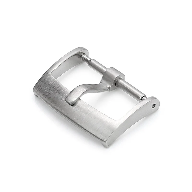 16mm, 18mm, 20mm #63 Solid 316L Stainless Steel Classic 2mm-Tongue Buckle, Brushed
