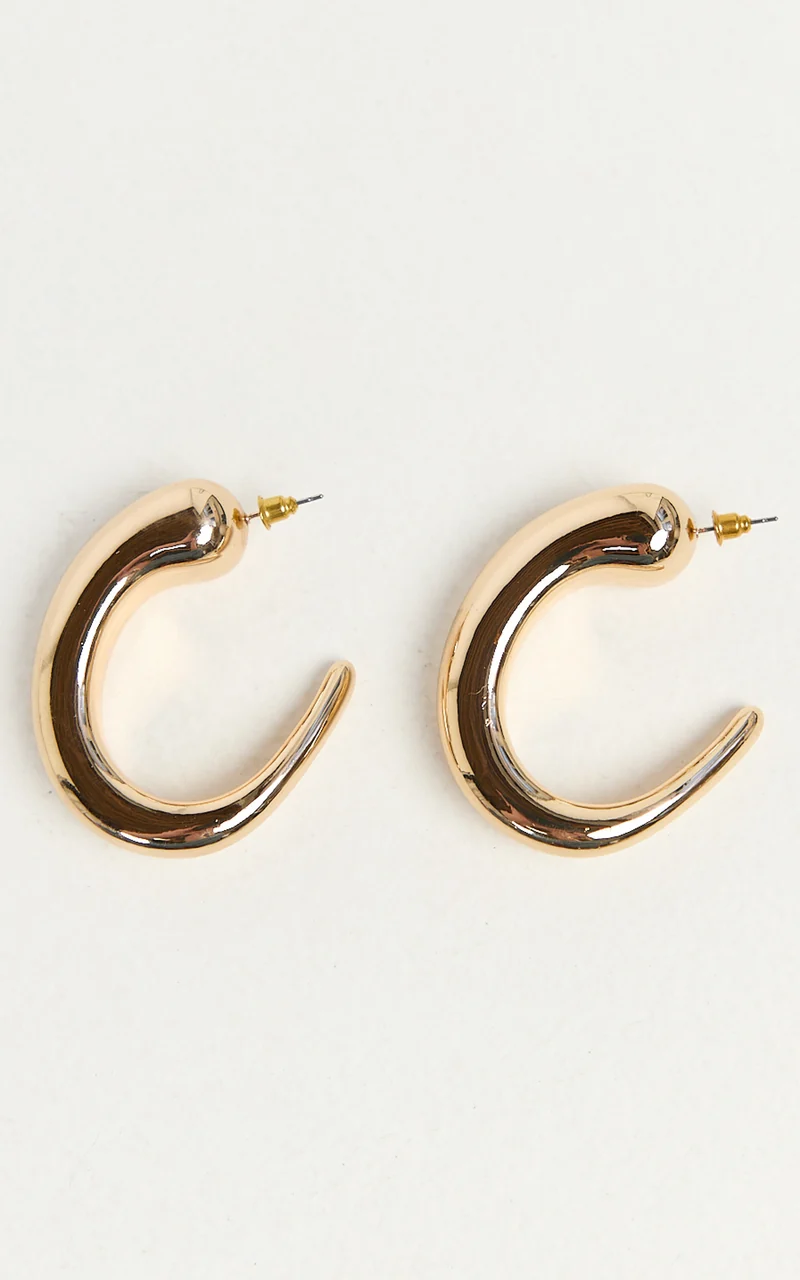Sanya Earrings - Chunky Hoop Earrings in Gold