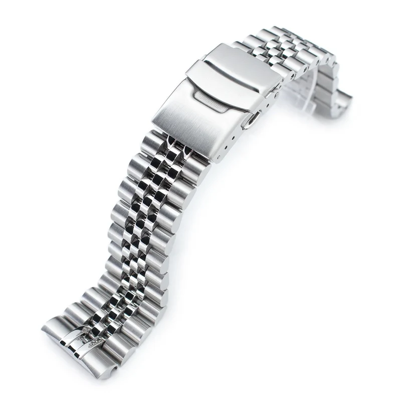 22mm Super-J Louis JUB Watch Band for Seiko New Turtles SRP777 SRP775 SRPA21 (PADI), Stainless Steel - Brushed, Polished Center Links, Diver Clasp