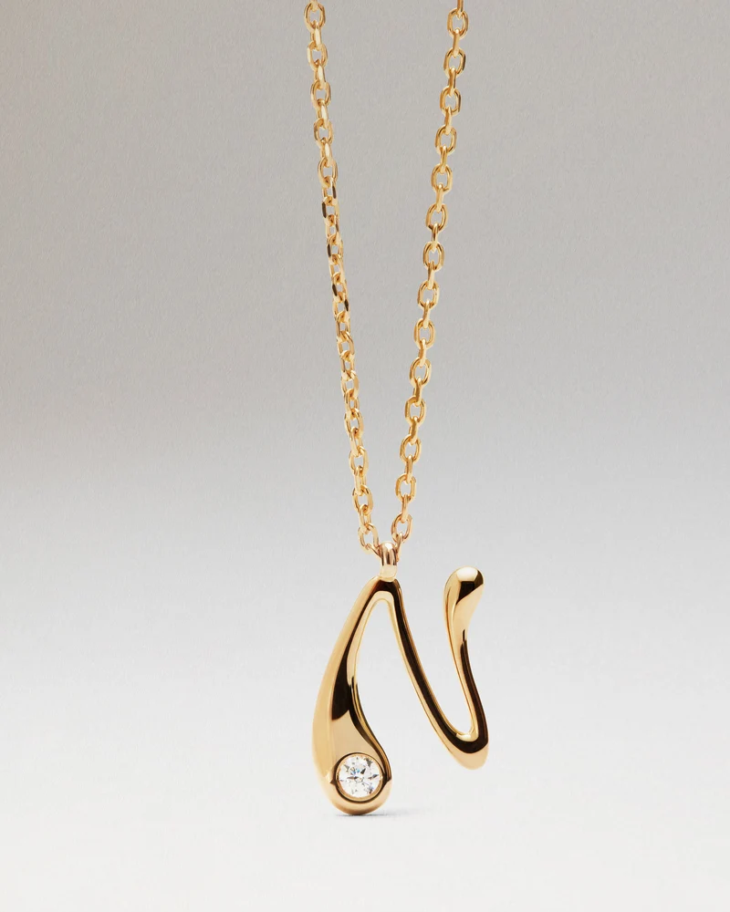N initial pendant necklace