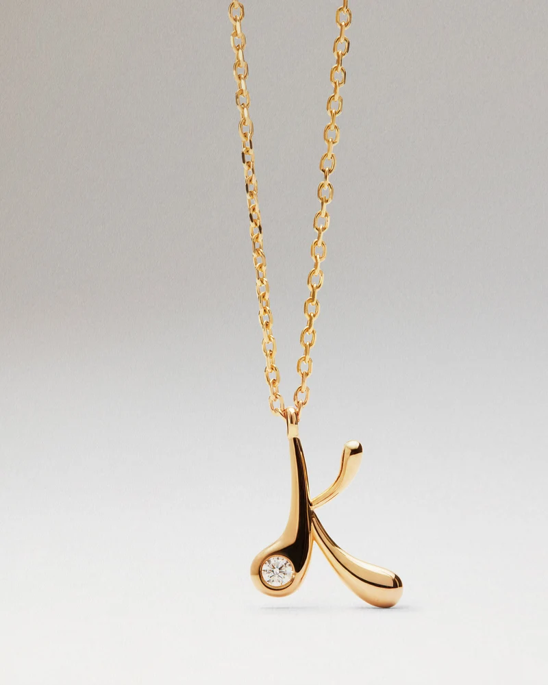 K initial pendant necklace