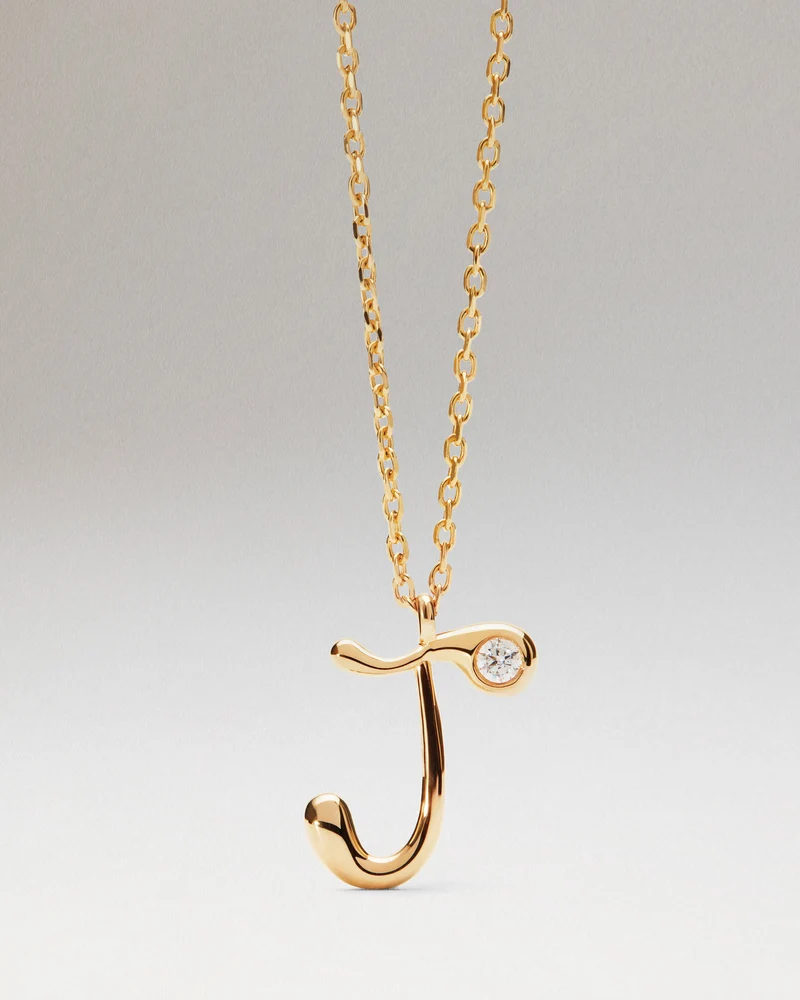 J initial pendant necklace