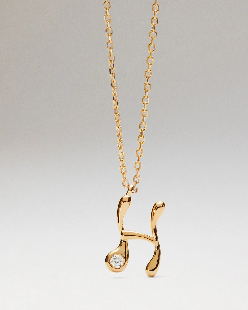 H initial pendant necklace
