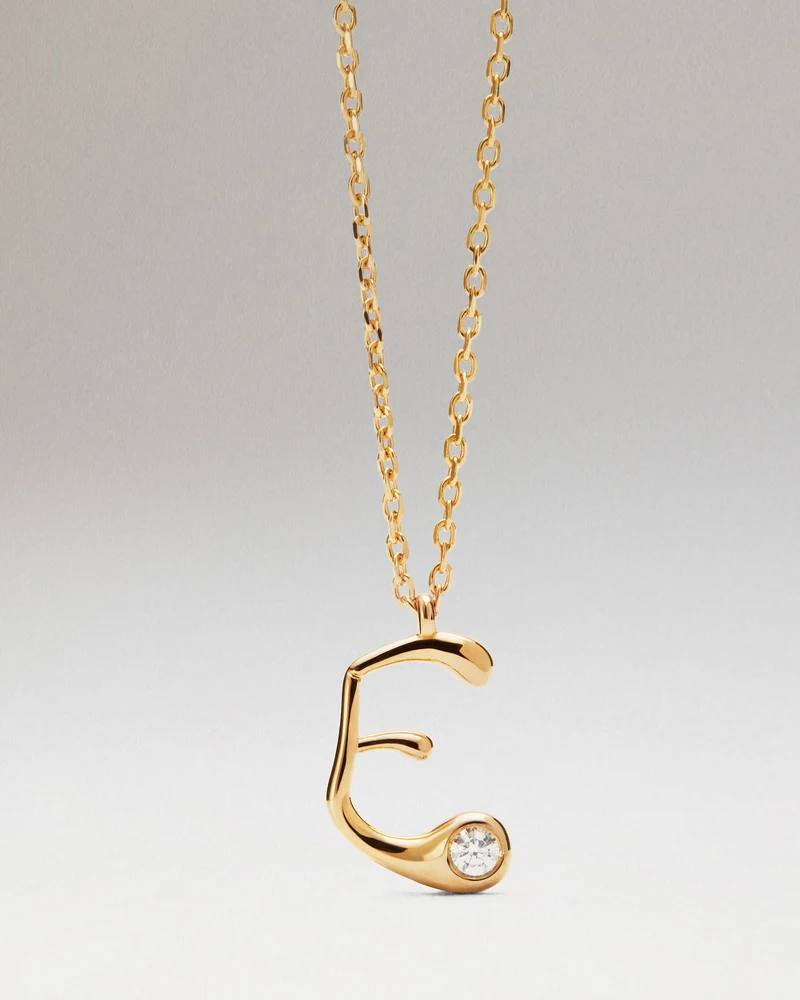 E initial pendant necklace