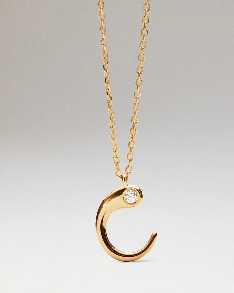 C initial pendant necklace