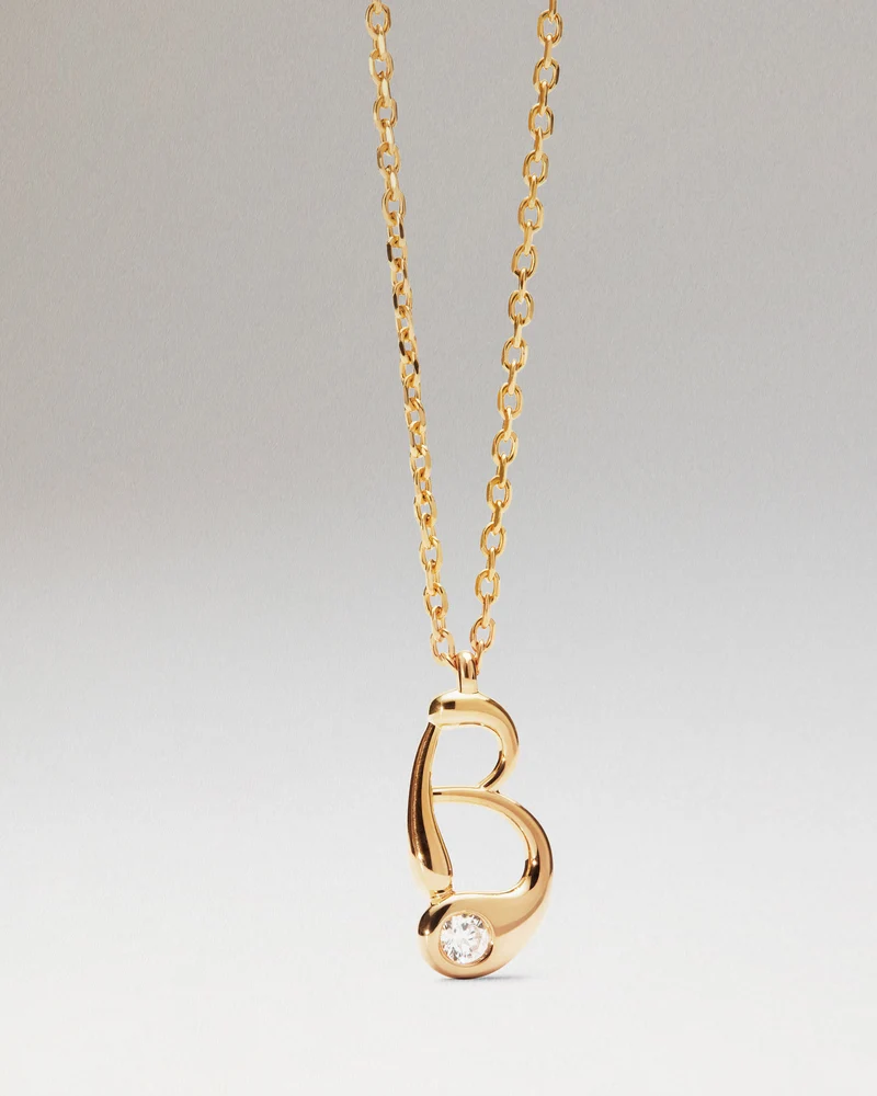 B initial pendant necklace