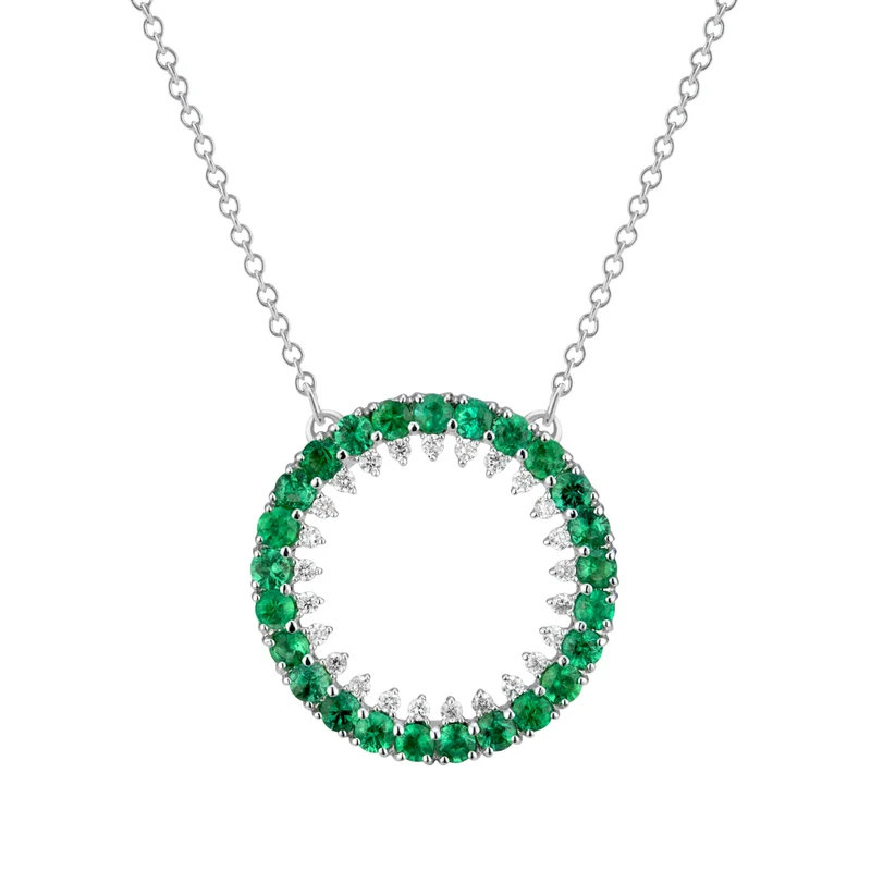 Golay collana cerchio smeraldi e contorno diamanti PDG014SMDI-17335110099