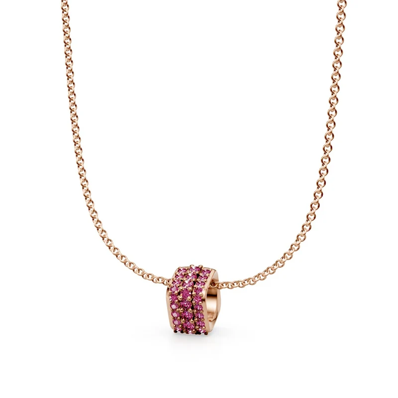 Golay pendente pave' cubika con zaffiri rosa PCUBPVZP-20045110001