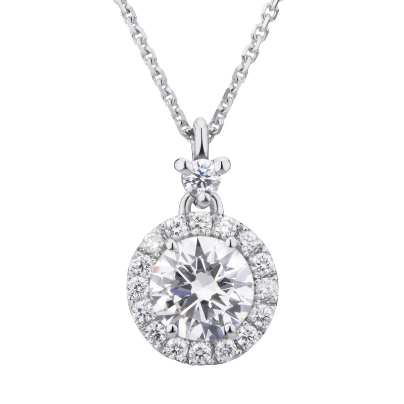 World Diamond Group collana con diamante centrale ct 0,70 e contorno PCT008DI70PT-25167110089