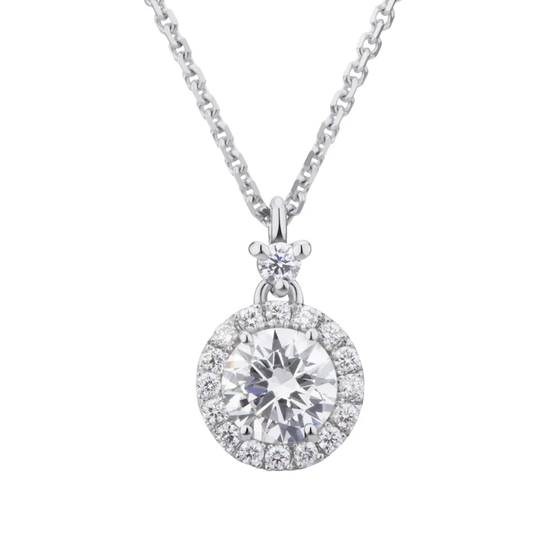 World Diamond Group collana con diamante centrale ct 0,30 e contorno PCT008DI30PT-25167110087