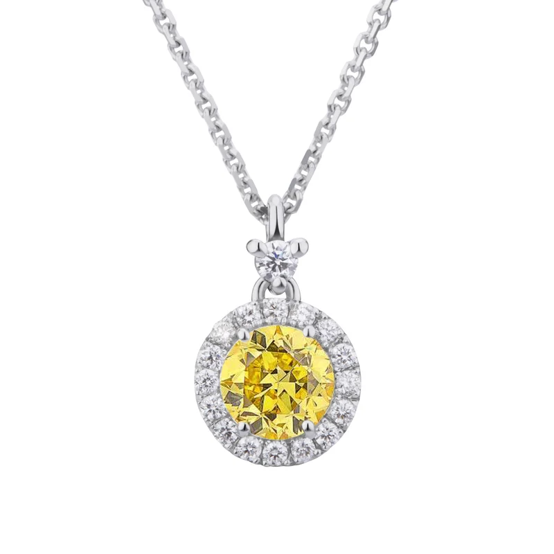 Golay collana diamante fancy centrale ct 0,30 e contorno PCT008DFY30-25213110021