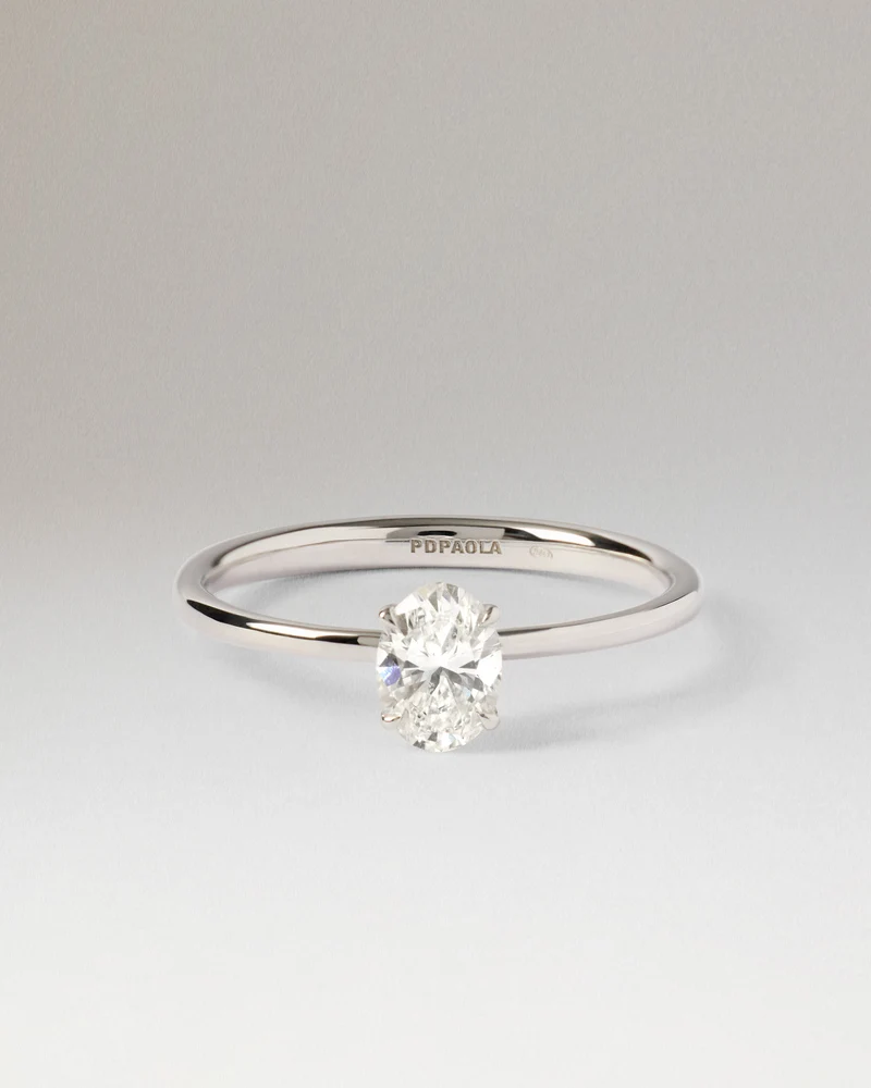 Diamond and white gold Ace solitary ring
