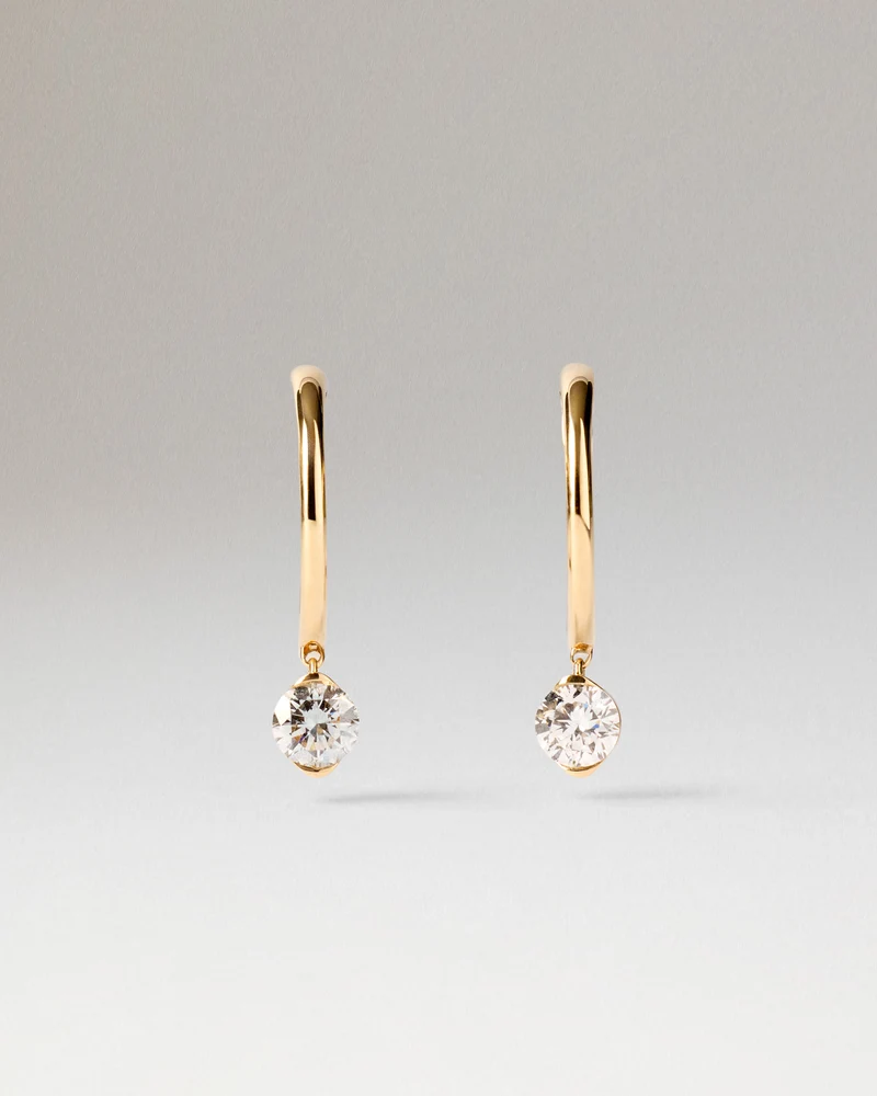 Diamond and gold Grace Mini hoops