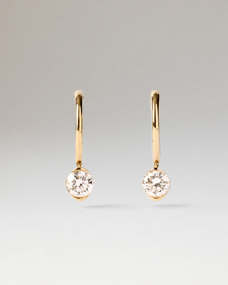 Diamond and gold Grace hoops