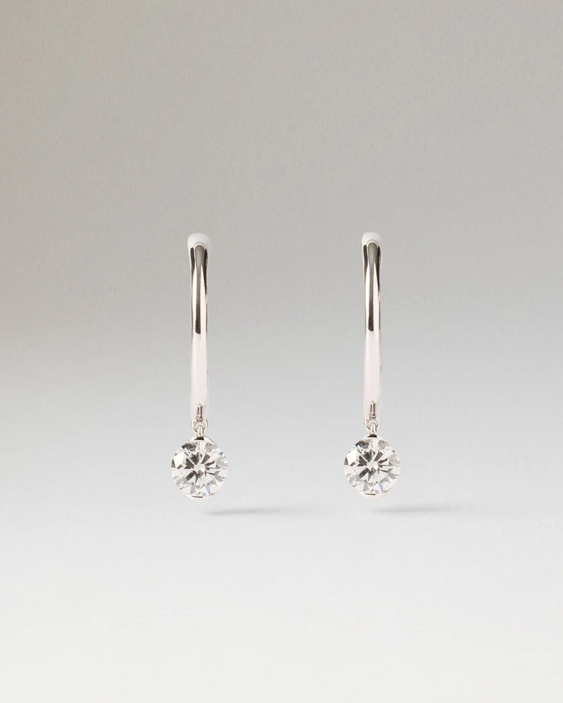 Diamond and white gold Grace Mini hoops