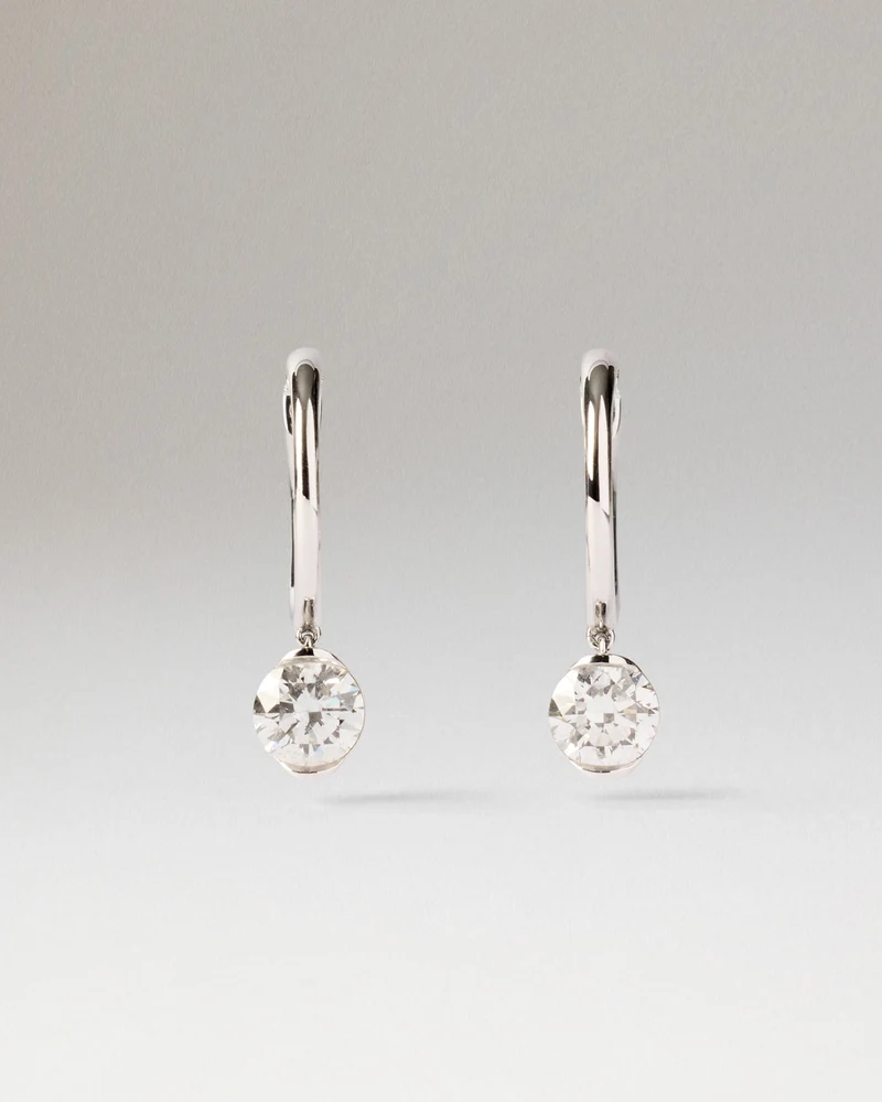 Diamond and white gold Grace hoops