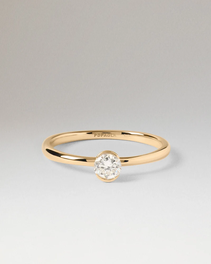 Diamond and gold Grace Mini solitary ring