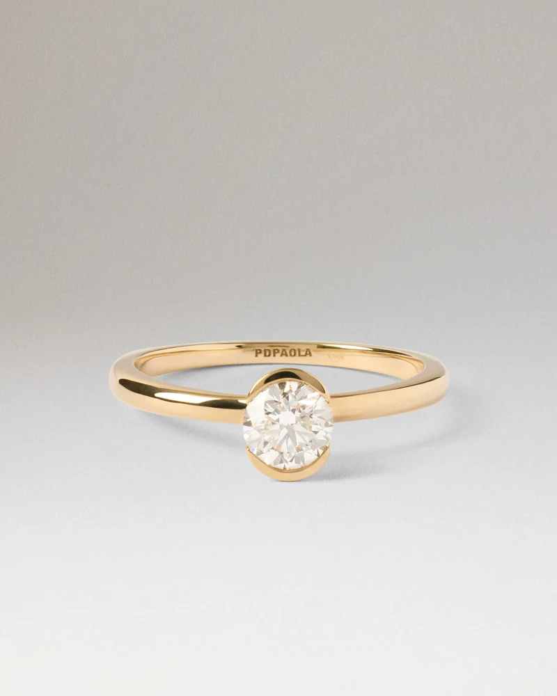 Diamond and gold Grace solitary ring