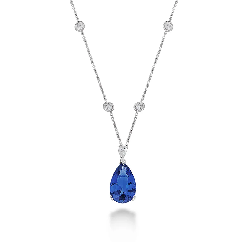 Golay pendente con tanzanite 14x21 goccia con catena tif PFDTZ01DI1-22354110006
