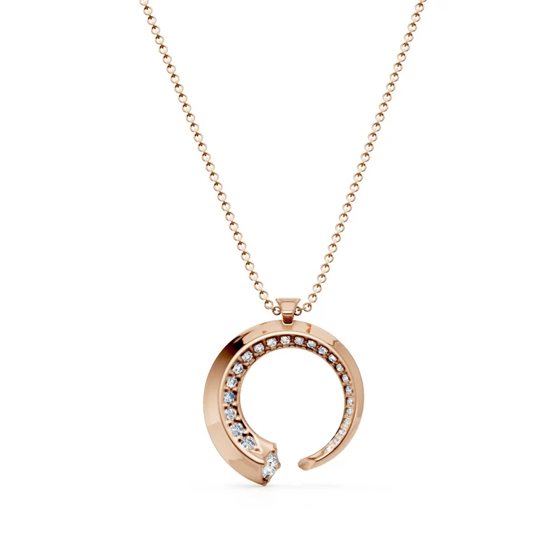 Golay pendente spirale oro rosa centrale 0,09ct PF050RDI-24171110022