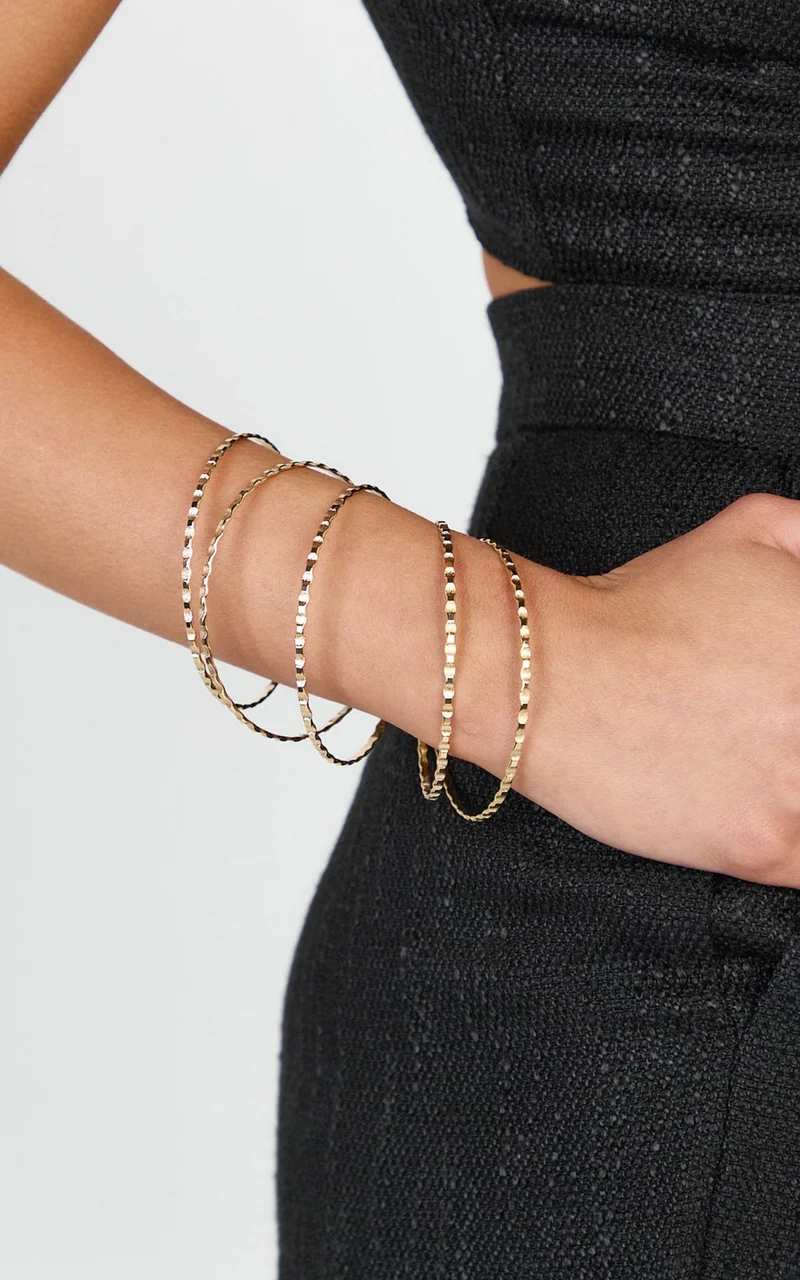 Leanora Bangle - 5 Pack Bangle in Gold