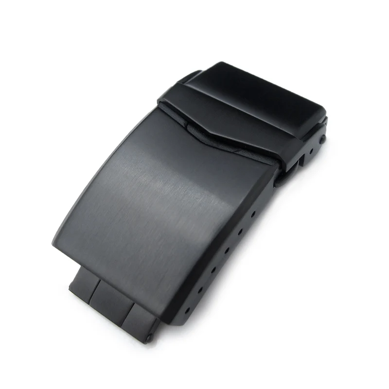 Stainless Steel V Clasp Diver Buckle Black 16mm 22mm with Double Lock