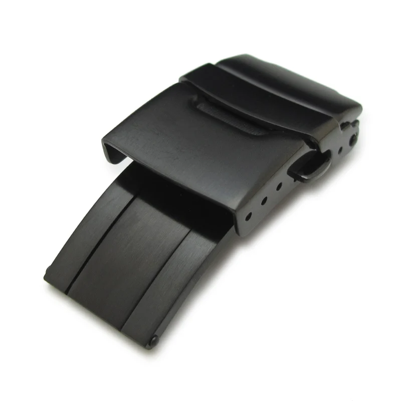 18mm, 20mm, 22mm or 24mm BLACK Plating PVD Push Button Diver Clasp