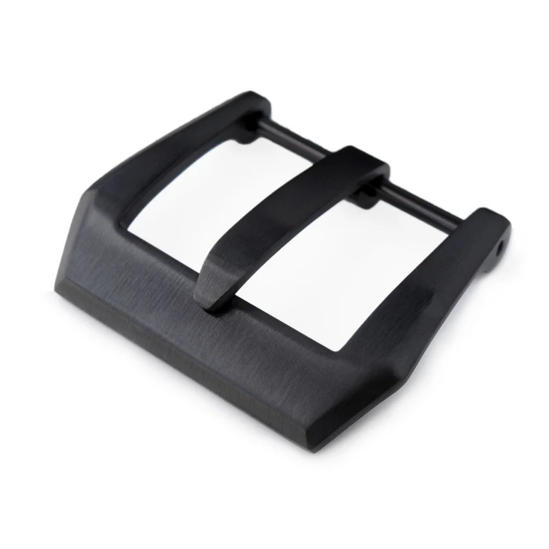 20mm, 22mm or 24mm High Quality 316L Stainless Steel Screw type Bevel PV 4mm Tongue Buckle, PVD Black finish