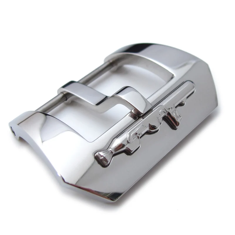 Polished 316L stainless steel screw-in Submarine Embossed removable detail Tang Buckle
