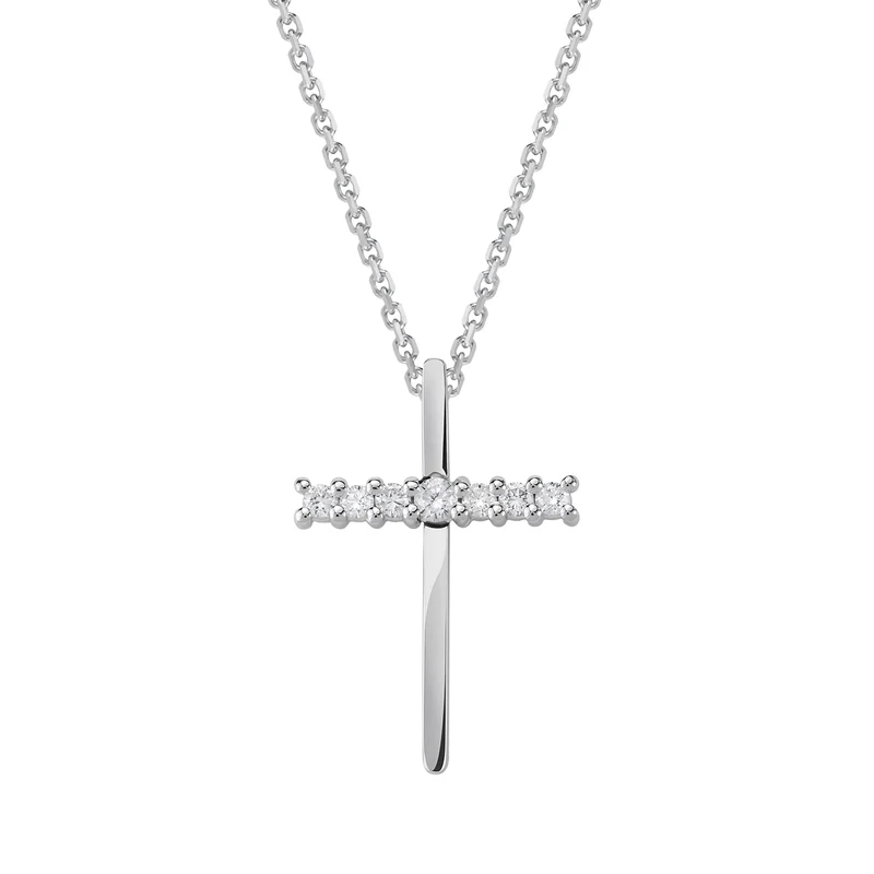 Golay collana croce piccola 7 diamanti su asse corto PCR008DI1-18087110160