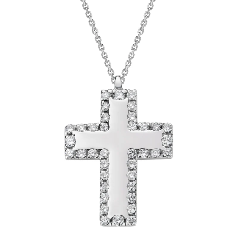 Golay pendente croce grande profilo pave' interno pieno PCR005DI2-18082110126
