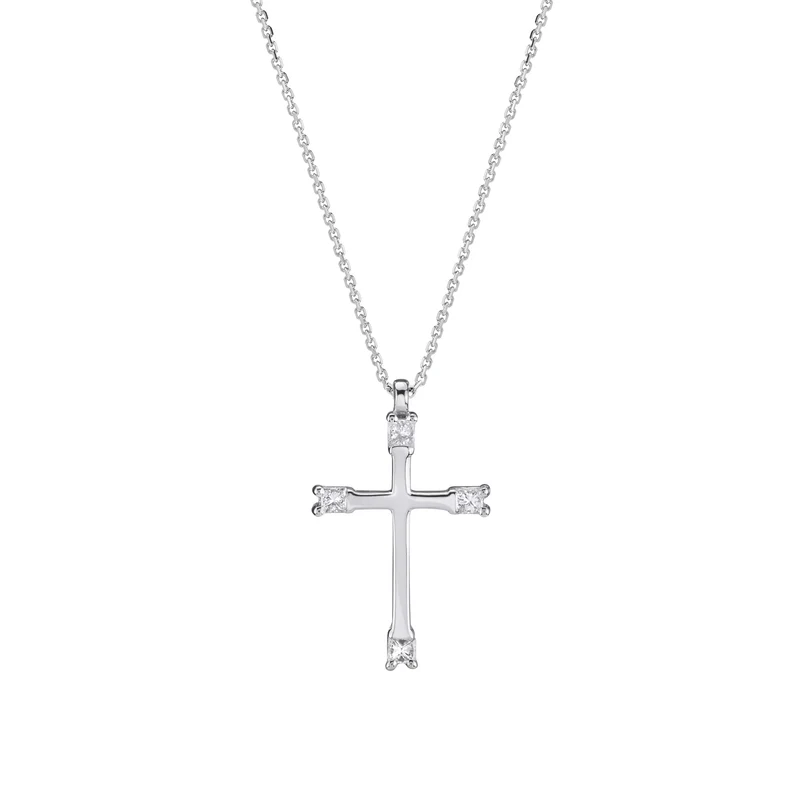 Golay collana croce piccola con 4 diamanti princess PCR003DI1-18086110197