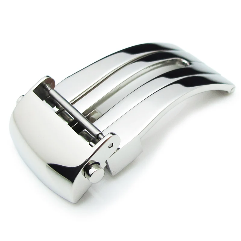 Polished 18mm 20mm Stainless Steel Deployant Clasp for Leather Watch Straps