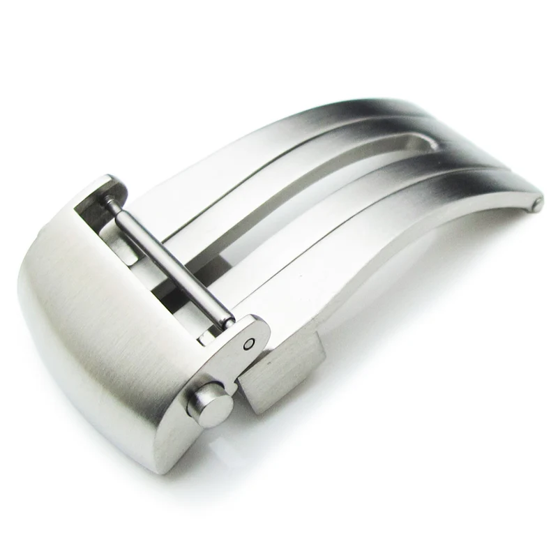18mm 20mm Brushed Stainless Steel Deployant Clasp for Leather Watch Straps