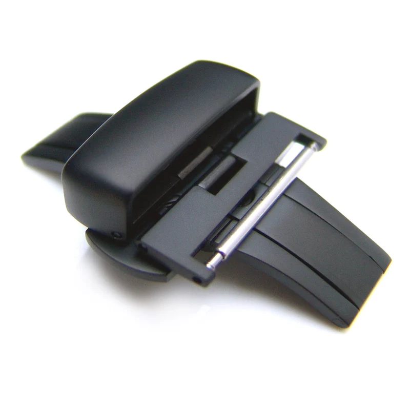 20mm, 22mm, 24mm Deployment Buckle / Clasp, PVD Black Stainless Steel for Leather Strap