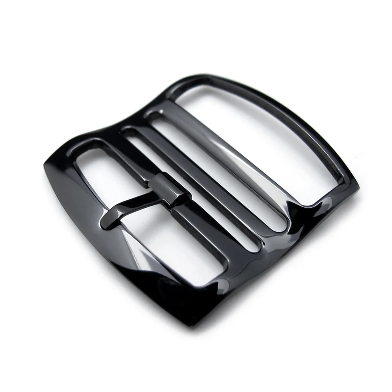 20mm, 22mm Solid 316L Stainless Steel Ladder Lock Slider tang buckle, PVD Polished Black