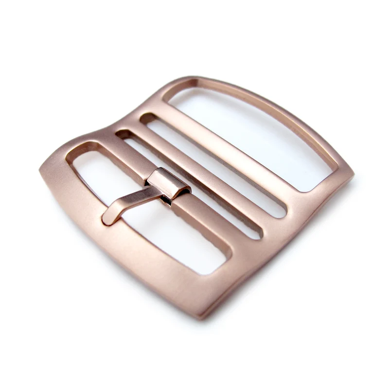 20mm, 22mm Solid 316L Stainless Steel Ladder Lock Slider tang buckle, IP Rose Gold