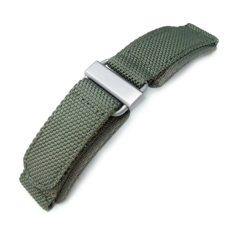 22mm Military Green Honeycomb Nylon Velcro Watch Strap