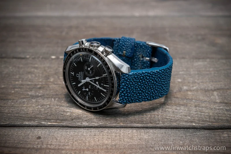 Stingray leather watch strap/ Blue